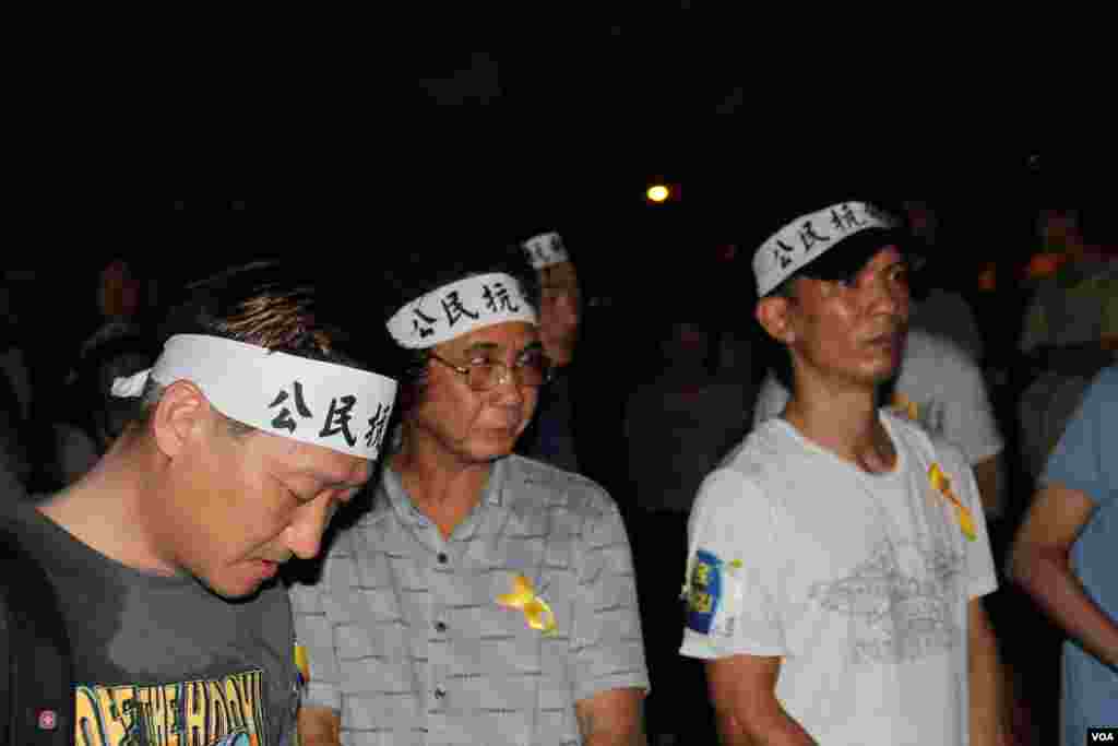 和平佔中運動舉行啟動佔中運動公民抗命集會(美國之音海彥拍攝)