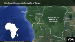 Ramani ya jamhuri ya Kidemokrasi ya Congo (DRC) na nchi zilizo jirani nae.