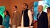 In this photo released by Press Information Department, Pakistani Prime Minister Shahid Khaqan Abbasi, center, attends the International Counter Terrorism Forum in Islamabad, Pakistan, April 5, 2018.