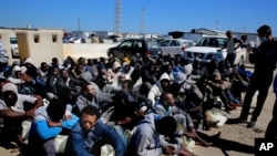 Migrants africains,Tripoli, Libye, le 11 avril 2016. 