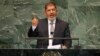 Mohamed Morsi devant la 67è Assemblée générale de l'ONU, New York, le 26 septembre 2012.