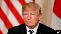 Donald Trump lors d'une réunion dans sa résidence privée de Mar-a-Lago, Floride, le 17 avril 2018