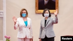 美國國會眾議院議長佩洛西2022年8月3日在台北會見台灣總統蔡英文（台灣總統府照片）