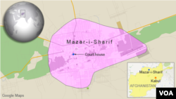 ផែន​ទី​នៃ​ទីក្រុង Mazar-i-Sharif ប្រទេស​អាហ្វហ្គានីស្ថាន។