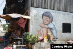 Graffiti in Boeung Kak area in Phnom Penh. (Courtesy of Sorita Heng)