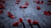 Chaussures exposées dans le cadre d'une manifestation contre la violence sexiste sur la place Sant Jaume à Barcelone, en Espagne, le 21 novembre 2016. (Photo AP/Manu Fernandez)