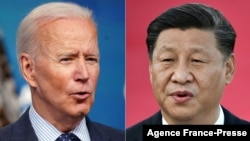 美國總統拜登和中國國家主席習近平的組合圖。