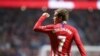 Le Français Antoine Griezmann d'Atlético Madrid lève son point après avoir marqué l’unique but de la partie contre Rayo Vallecano (1-0), à Madrid, Espagne, 28 août 2018. (Twitter/Atlético Madrid)