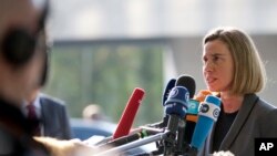 La cheffe de la diplomatie européenne, Federica Mogherini, 3 avril 2017.