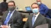 In this image from video, defense attorney Eric Nelson, left, and defendant, former Minneapolis police Officer Derek Chauvin, arrive for the verdict in Chauvin's trial for the 2020 death of George Floyd.