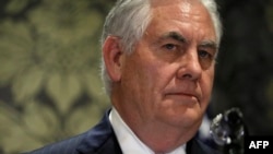 Le secrétaire d'Etat américain Rex Tillerson lors d'une conférence de presse à Nairobi, le 9 mars 2018.