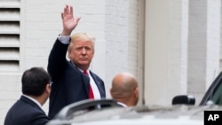 Le candidat républicain Donald Trump est souvent la cible des artistes, ici en photo à Capitol Hill à Washington, le 12 mai 2016. 