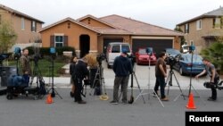 A l'extérieur de la maison de David Allen Turpin et Louise Ann Turpin à Perris, Californie, le 15 janvier 2018.