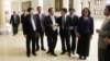 Cambodia's opposition Cambodia National Rescue Party (CNRP) lawmaker members talk during a lunch break inside the National Assembly in Phnom Penh, Cambodia, Tuesday, Nov. 22, 2016. Cambodia's opposition party ended a six-month boycott of the parliament Tu