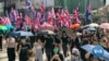 Hong Kong Protesters Clash With Police in Unauthorized Protest