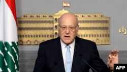 នាយករដ្ឋមន្ត្រីលីបង់លោក Najib Mikati ថ្លែងសុន្ទរកថាកាលពីថ្ងៃទី១១ តុលា ឆ្នាំ២០២៤។