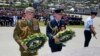 This handout photo released by the Commonweatlh of Australia, Department of Defense on Nov. 1, 2014 shows New Zealand and Australian Chiefs of Defense Force during a commemorative event at Anzac Peace Park. 