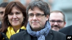 L'indépendantiste catalan Carles Puigdemont à Bruxelles, le 12 janvier 2018.