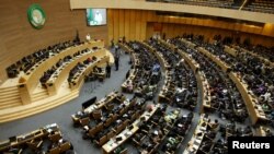 Une vue générale du président Idriss Deby lors de la 26e session ordinaire à l'Assemblée nationale de l'Union africaine en Ethiopie à Addis Ababa, le 31 janvier 2016. 