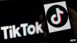 維吉尼亞州一部手機上顯示的中國公司擁有的抖音海外版TikTok的標識。