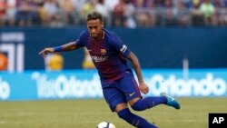 Neymar du FC Barcelone lors du match entre le FC Barcelone et la Juventus lors de la Coupe internationale des champions, à East Rutherford, le 22 juillet 2017.