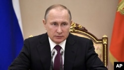 Le président russe Vladimir Putin lors d'une réunion de sécurité à Moscou, le 31 mars 2017.