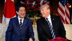 川普總統2018年4月17號在馬阿拉歌莊園會晤日本首相安倍