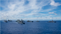 美澳日三國海軍在菲律賓海舉行聯合軍演（美國太平洋艦隊2020年7月21日照片）