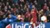 Mohamed Salah de Liverpool décoche un tir que renvoie Alisson Beker lors du match contre l’AS Roma, Angleterre, le 14 avril 2018.