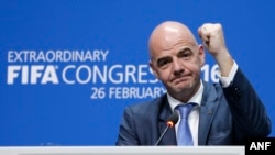 Le président de la Fifa Gianni Infantino, 26 février 2016.