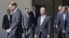 President Barack Obama, center, walks out with leaders of ASEAN, the 10-nation Association of Southeast Asian Nations, for the official group photo, Tuesday, Feb. 16, 2016, at the Annenberg Retreat at Sunnylands in Rancho Mirage, Calif. President Obama and leaders of Southeast Asia nations are wrapping up a two-day summit conceived to show U.S. seriousness about staying engaged and keeping a high profile in a region where a rising China has rattled American allies. (AP Photo/Pablo Martinez Monsivais)