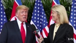 Фото: інтерв‘ю президента Трампа журналістці «Голосу Америки» Ґреті Ван Сустерен, серпень 2018