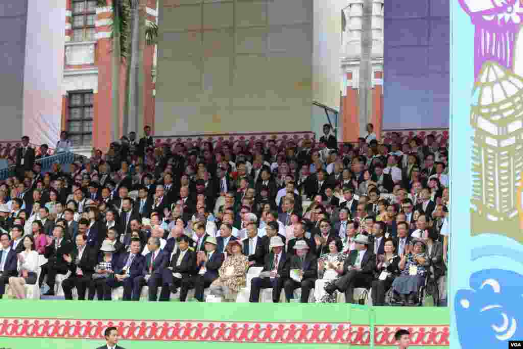 台灣總統蔡英文發表就職演說，2016年5月20日總統府前典禮（美國之音齊勇明攝影）