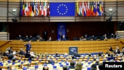 Le parlement européen en session de travail.