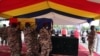 Le cercueil de Idriss Déby à N'Djamena, le 23 avril 2021.