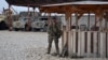 A soldier stands guard at Camp Shaheen in Mazar-i-Sharif, Afghanistan on March 26, 2017.
