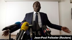 Pape Diouf lors d'une conférence de presse, le 20 novembre 2014.