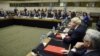 European foreign ministers attend the Cyprus reunification talks at the United Nations in Geneva, Switzerland, Jan. 12, 2017.