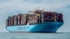 FILE - Container vessel Maersk Hangzhou sails in the Wielingen channel, Westerschelde, Netherlands, on July 15, 2018. Maersk and other shippers say the industry, which handles 90% of global trade, faces the possibility of significant disruptions around the world in 2024.