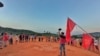Protest against the military coup, in Launglon township