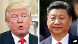 This combination of three 2016 file photos shows, Taiwan's President Tsai Ing-wen, left, speaking at a ceremony at the Gen. Andres Rodriguez school in Asuncion, Paraguay, on June 29, U.S. President-elect Donald Trump, center, talking with President Barack