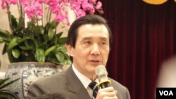 台灣總統馬英九1月31日在總統府(美國之音申華拍攝) 
