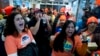 Demonstrators protest at the office of Sen. Dean Heller, R-Nev., in support of the Deferred Action for Childhood Arrivals and Temporary Protected Status programs on Capitol Hill, Jan. 16, 2018, in Washington.