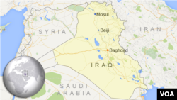 ផែនទី ក្រុង Mosul និង​ Beiji ក្នុង​ប្រទេស​អ៊ីរ៉ាក់