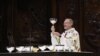 Priest Olivier Ribadeau Dumas celebrates a second mass, open to the public, at the Notre-Dame de Paris cathedral on the day of its re-opening, in Paris on December 8, 2024.