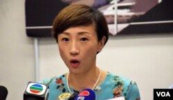 香港一地兩檢關注組召集人陳淑莊。(美國之音湯惠芸)