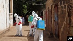 Une mosquée, désinfectée au Mali (AP)