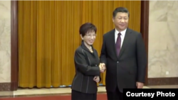 洪秀柱與習近平握手（取自洪秀柱臉書）