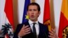 Chancelier Autrichien Sebastian Kurz à une conference de presse à Vienne, le 3 juillet 2018