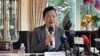 台湾经济部长王美花2022年10月13日在华盛顿西北区双橡园举行记者会。(美国之音锺辰芳拍摄)